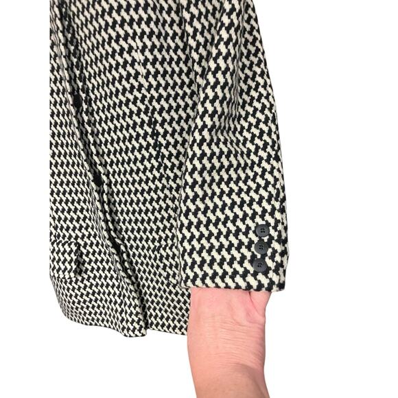 Moods by Krizia Women's B/W Houndstooth Wool Blend Button Front Blazer SZ 10 VTG - Picture 6 of 13